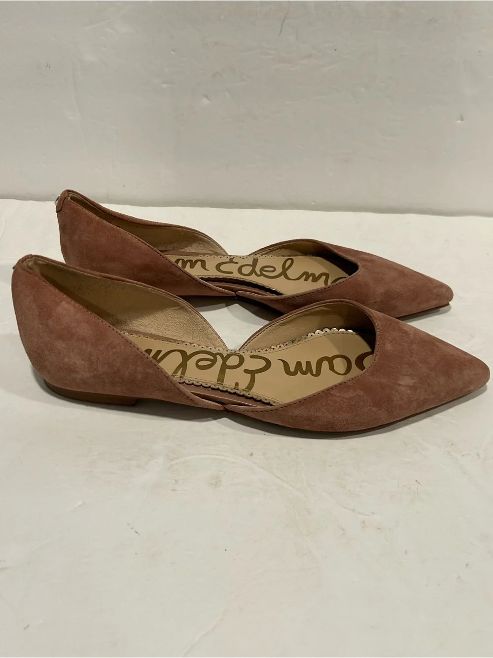 Sam Edelman Suede d'Orsay Pointed Toe Flats Dusty Rose Size 7 Coquette Preppy